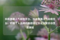 抖音直播人气自助平台，抖音直播人气自助平台，打造个人品牌的新路径亿乐社区低价自营货源站