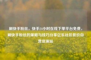 刷快手粉丝，快手24小时在线下单平台免费，刷快手粉丝的策略与技巧分享亿乐社区低价自营货源站
