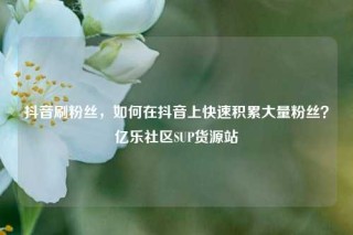 抖音刷粉丝，如何在抖音上快速积累大量粉丝？亿乐社区SUP货源站
