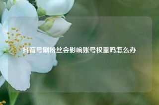 抖音号刷粉丝会影响账号权重吗怎么办