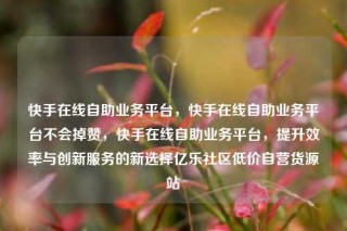 快手在线自助业务平台，快手在线自助业务平台不会掉赞，快手在线自助业务平台，提升效率与创新服务的新选择亿乐社区低价自营货源站