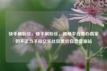 快手刷粉丝，快手刷粉丝，揭秘平台黑心商家的不正当手段亿乐社区低价自营货源站