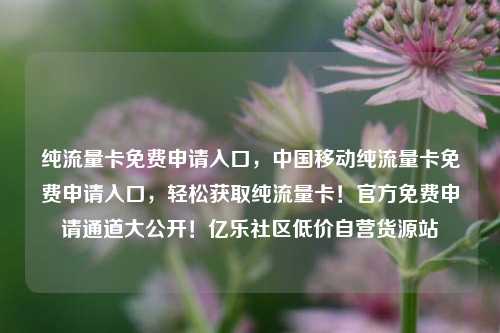 纯流量卡免费申请入口	，中国移动纯流量卡免费申请入口，轻松获取纯流量卡！官方免费申请通道大公开！亿乐社区低价自营货源站  第1张