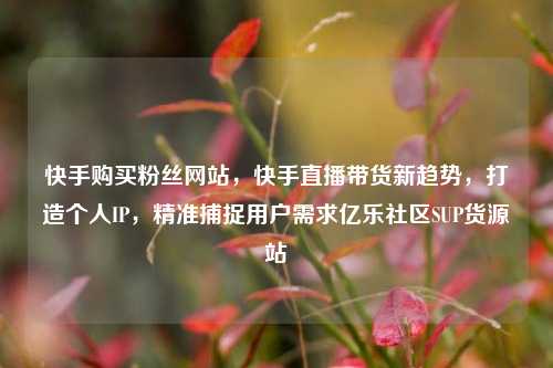 快手购买粉丝网站，快手直播带货新趋势，打造个人IP，精准捕捉用户需求亿乐社区SUP货源站  第1张