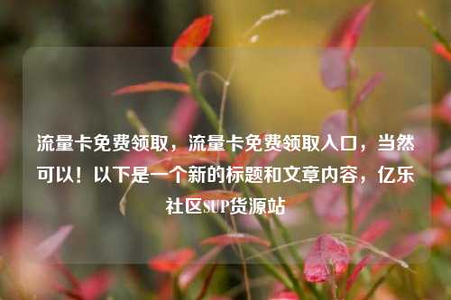 流量卡免费领取，流量卡免费领取入口	，当然可以！以下是一个新的标题和文章内容，亿乐社区SUP货源站  第1张